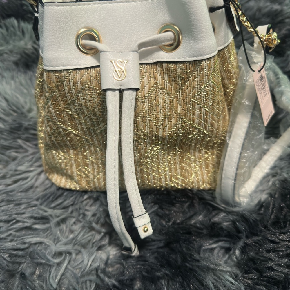 Victoria's Secret Gold and White Women's Bag